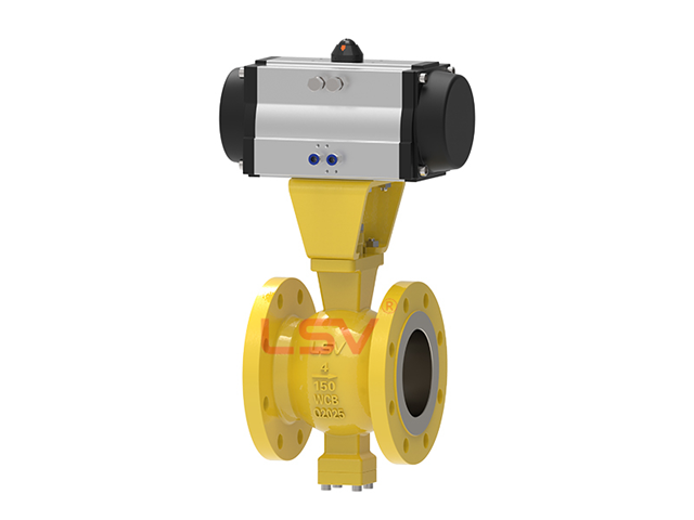 Pneumatic V-type regulating ball valve